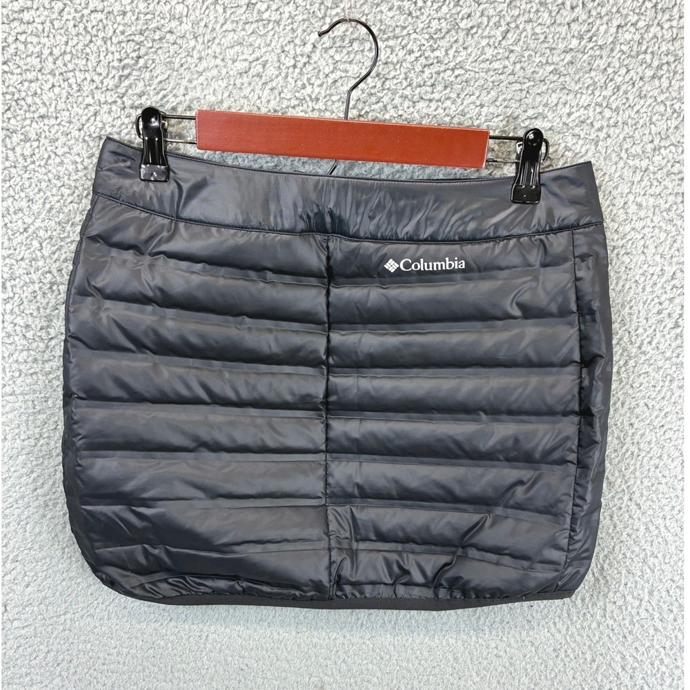 Columbia Quilted Puffer Mini Skirt Womens 4 Black Insulated Full Zip Gorpcore
